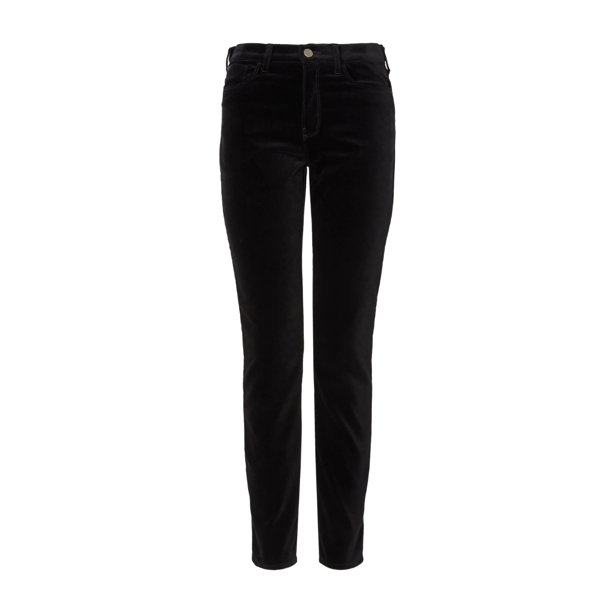 J20 high-waisted stretch-velvet super-skinny leg trousers