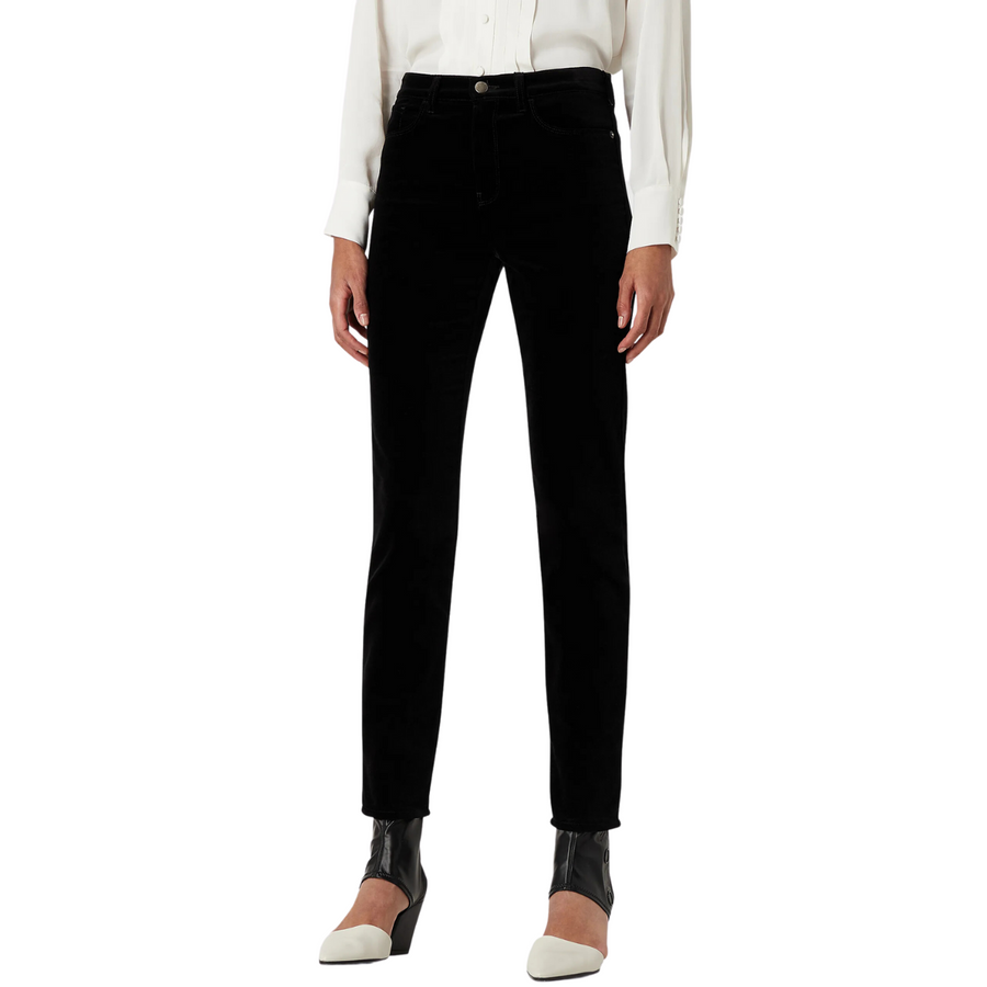 J20 high-waisted stretch-velvet super-skinny leg trousers