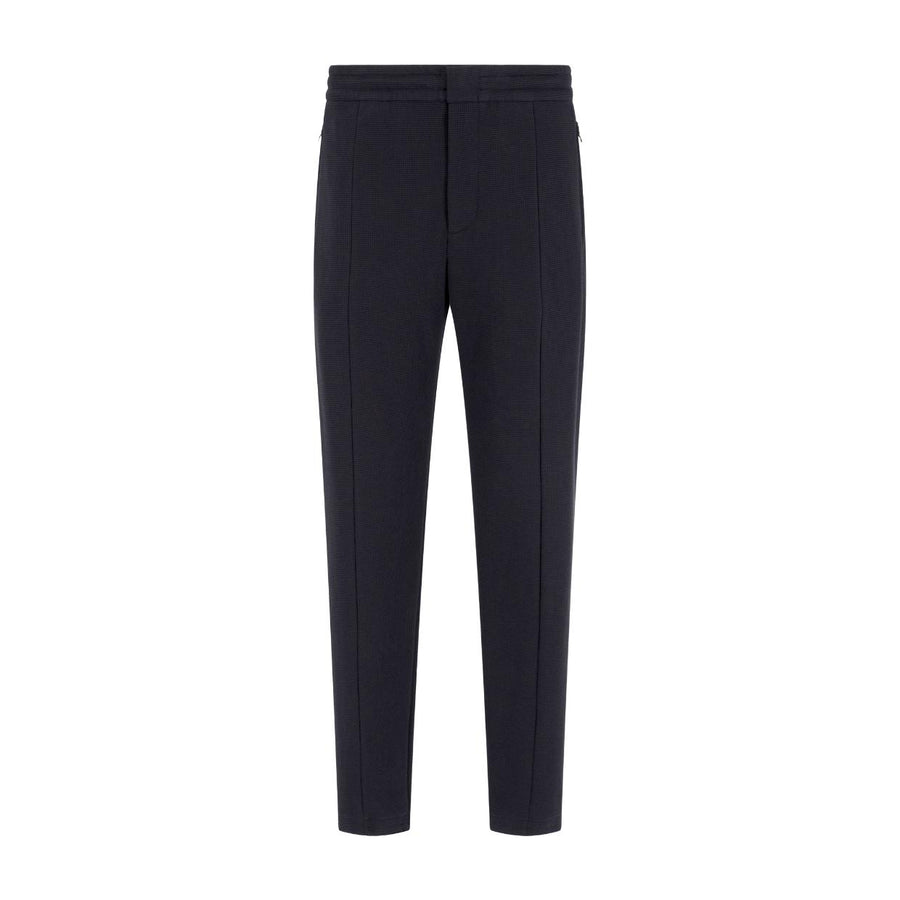 Emporio Armani Dark Navy Waffle Jersey Trousers
