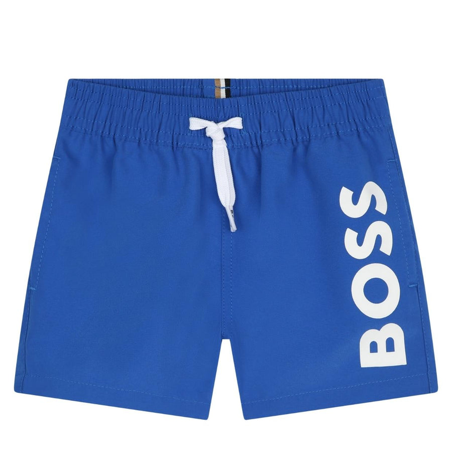 BOSS Baby Logo Print Royal Blue Swim Shorts