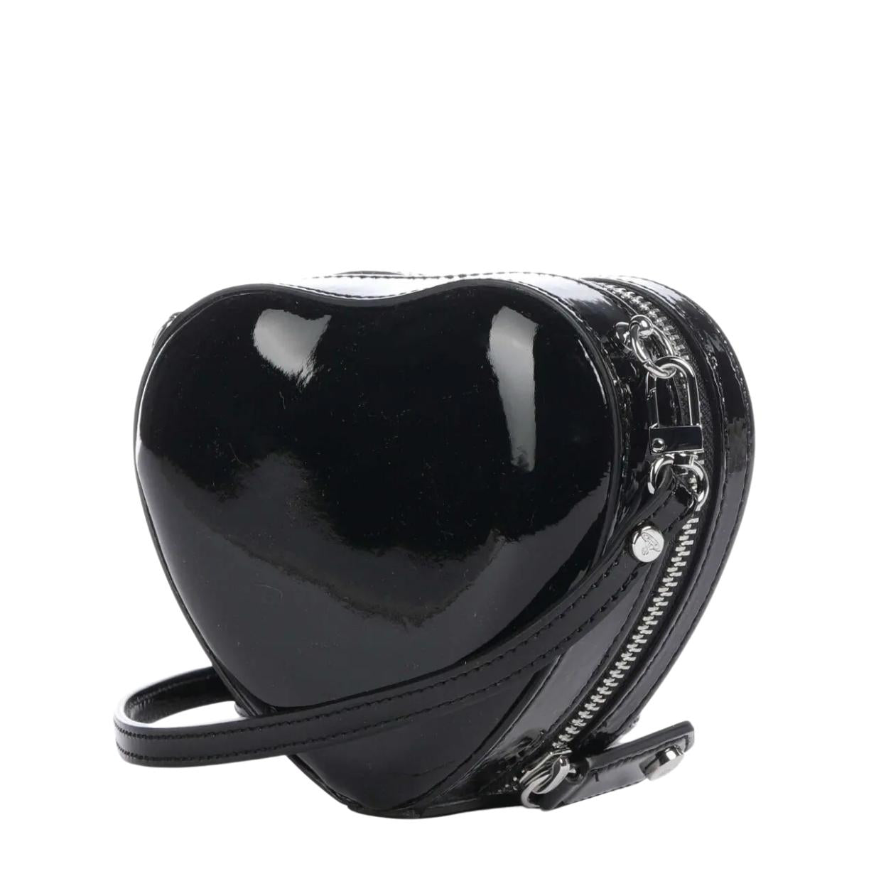 Vivienne Westwood Shiny Mini Heart Black Crossbody