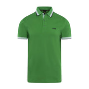 BOSS Paddy Contrast Logo Green Polo Shirt