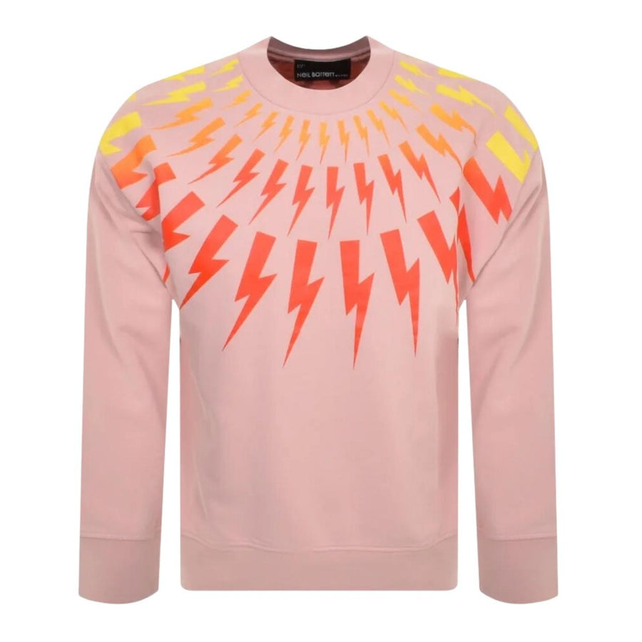 Neil Barrett Fair-Isle Thunderbolt Degrade Pink Sweatshirt