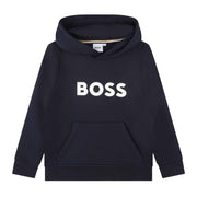 BOSS Kids Logo Navy Sweat Hooded