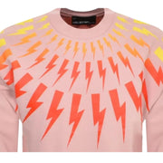 Neil Barrett Fair-Isle Thunderbolt Degrade Pink Sweatshirt