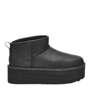 UGG Black Leather Ultra Mini Platform Boots
