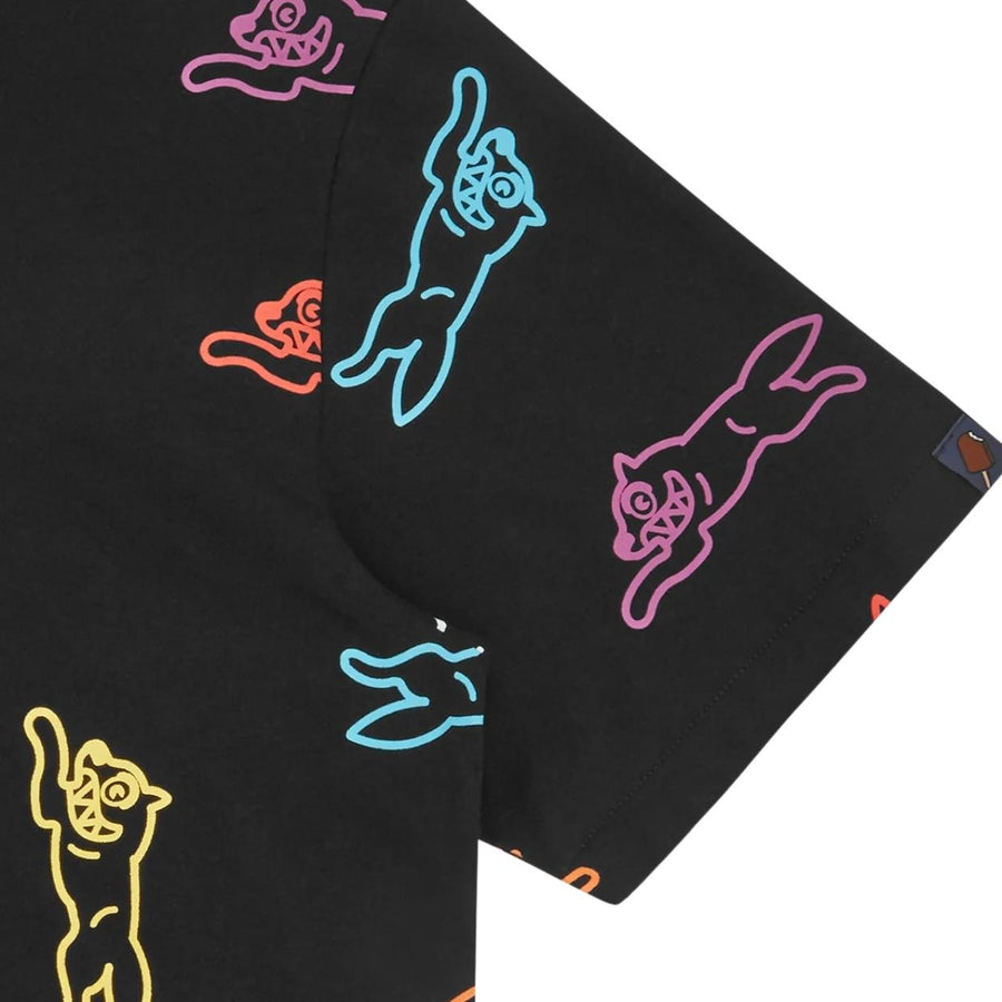 ICECREAM All-Over Running Dog Black T-Shirt