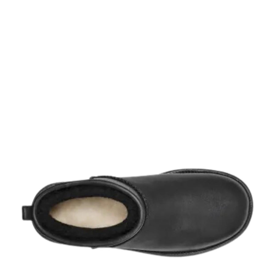 UGG Black Leather Ultra Mini Platform Boots