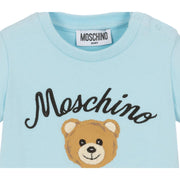 Moschino Baby Embroidered Logo Sky Blue T-Shirt