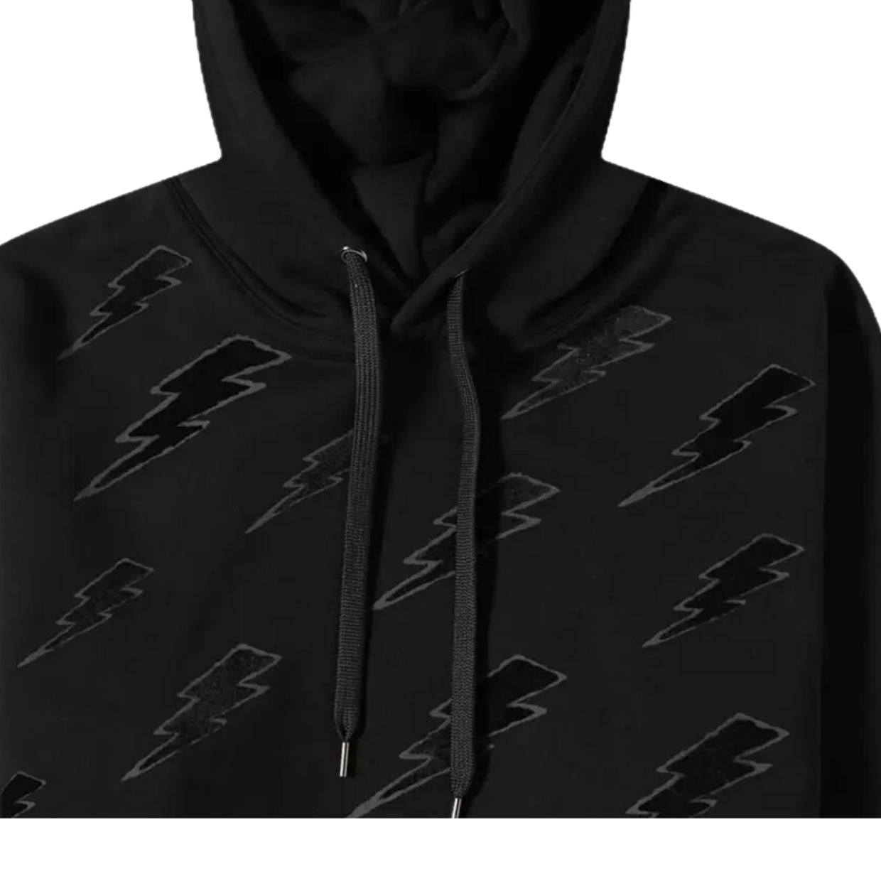 Neil Barrett Degrade Thunderbolt Black Hoodie