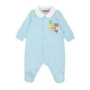 Moschino Baby Teddy Bear Sky Blue Babygrow