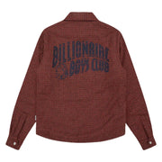 Billionaire Boys Club Boys Arch Logo Check Burgundy Overshirt