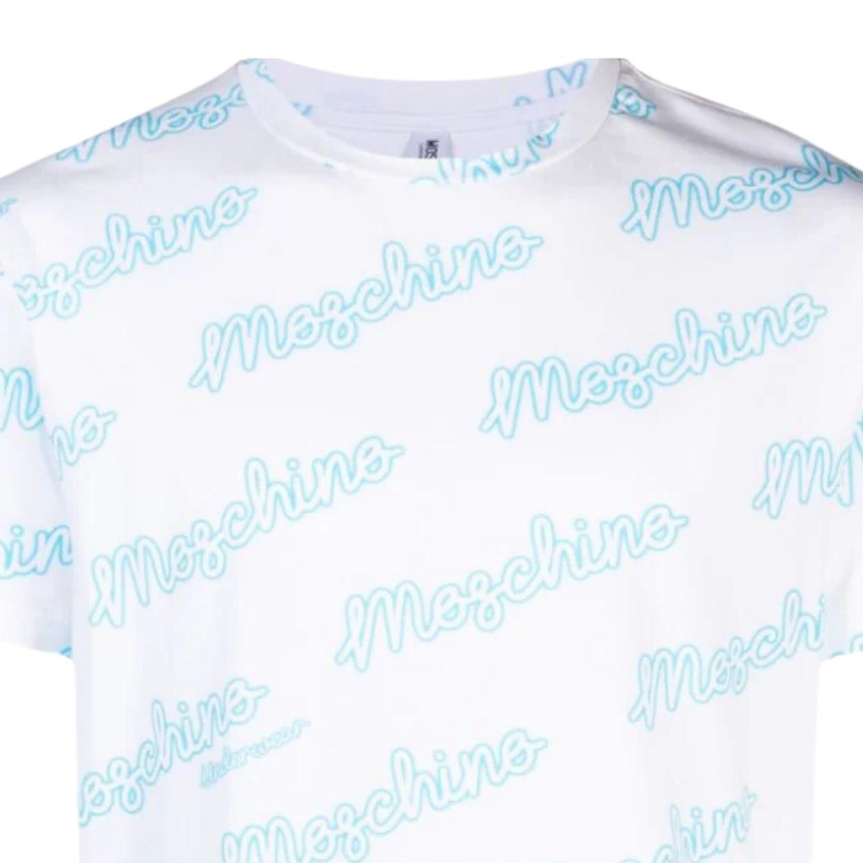 Moschino Underwear All-Over Contrast Logo White T-Shirt