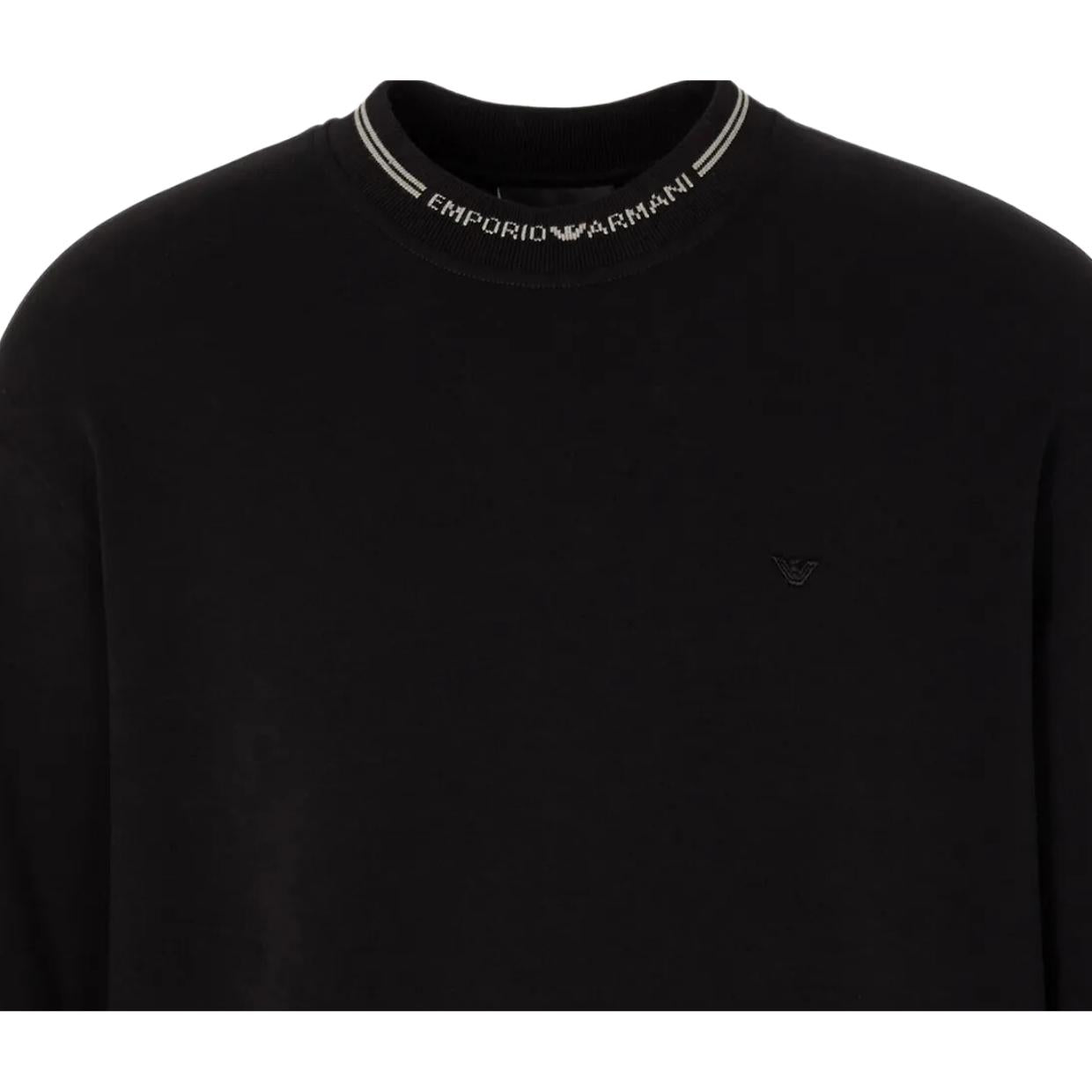 Emporio armani crew on sale neck logo sweatshirt black