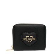 Love Moschino Gold-Tone Heart Logo Black Wallet