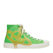Vivienne Westwood Plimsoll Green/Yellow High Top Canvas Trainers