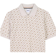 BOSS Kids Double B Monogram Sand Polo Shirt