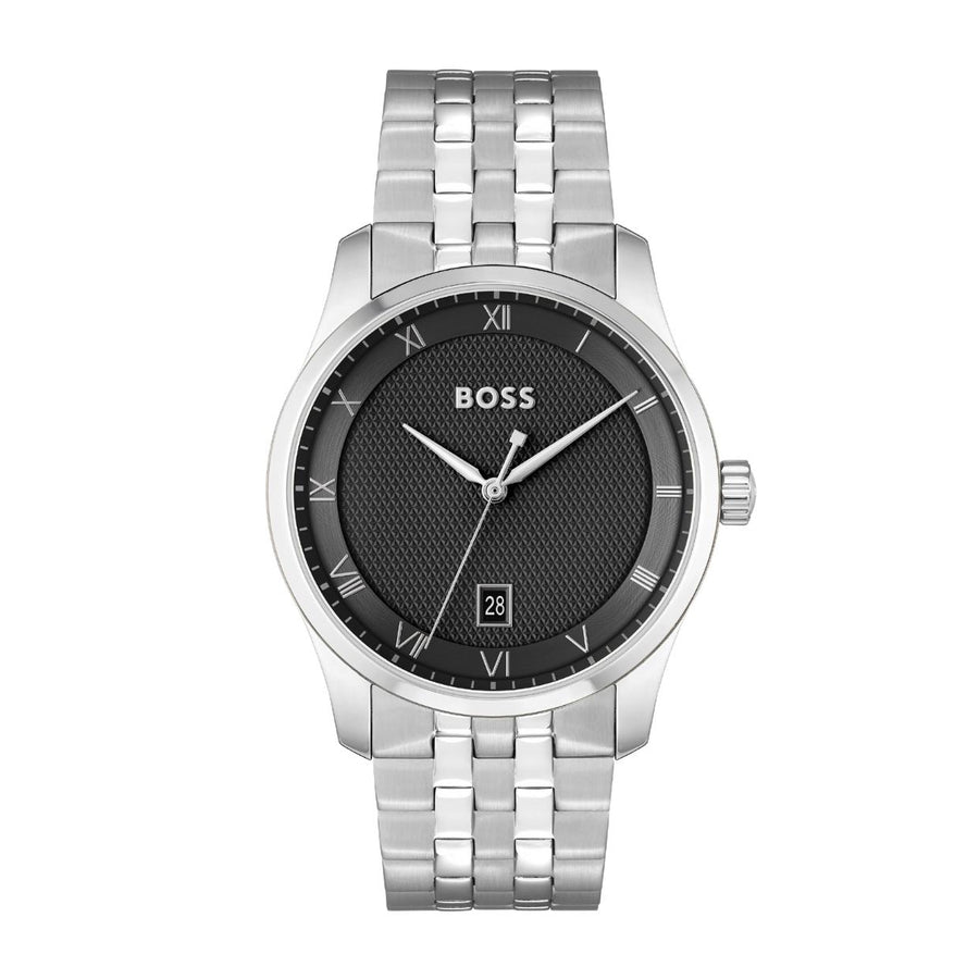 BOSS Principle Black Dial Stainless Steel Watch