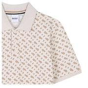 BOSS Kids Double B Monogram Sand Polo Shirt