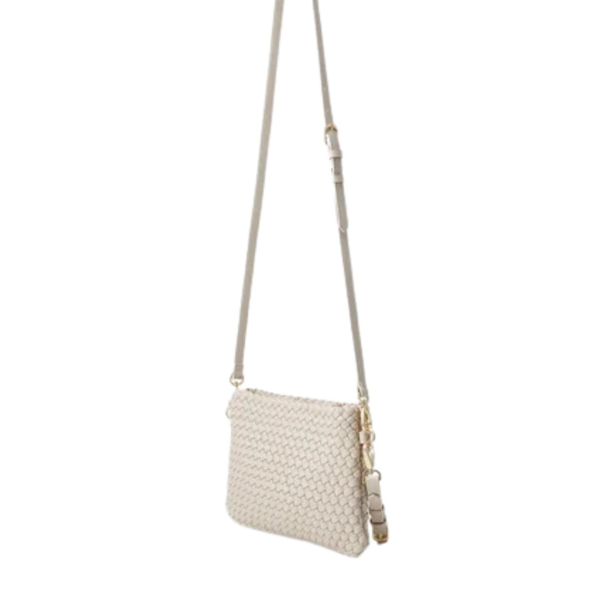 Valentino Bags Shantel Woven Ecru Clutch Crossbody Bag