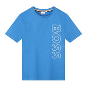 BOSS Kids Vertical Logo Blue T-Shirt