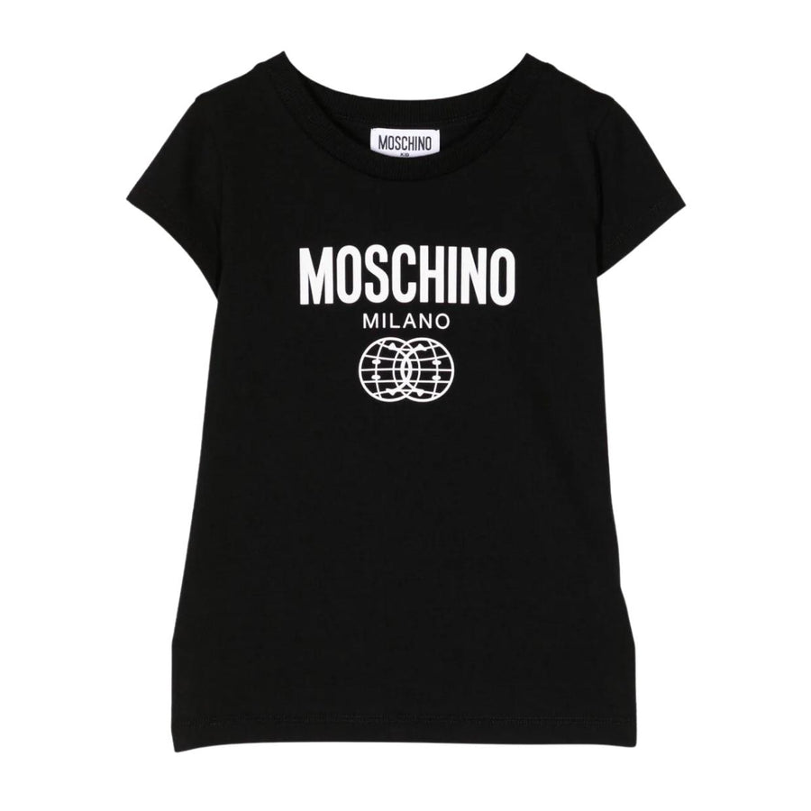 Moschino Kids Double Smiley Logo Black T-Shirt
