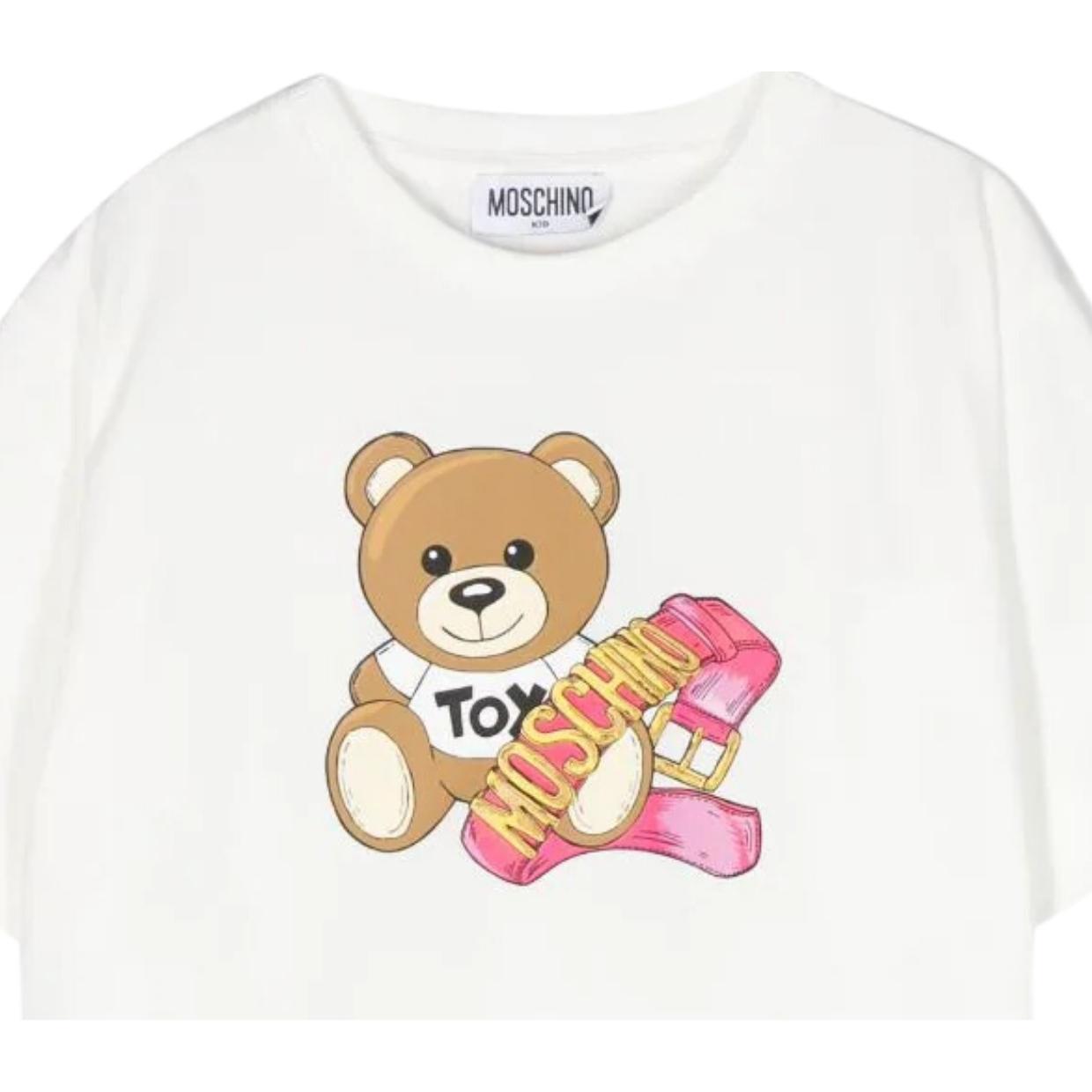 Moschino Kids Teddy Print White T-Shirt