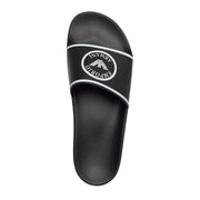 Emporio Armani Logo Embossed Black & White Sliders