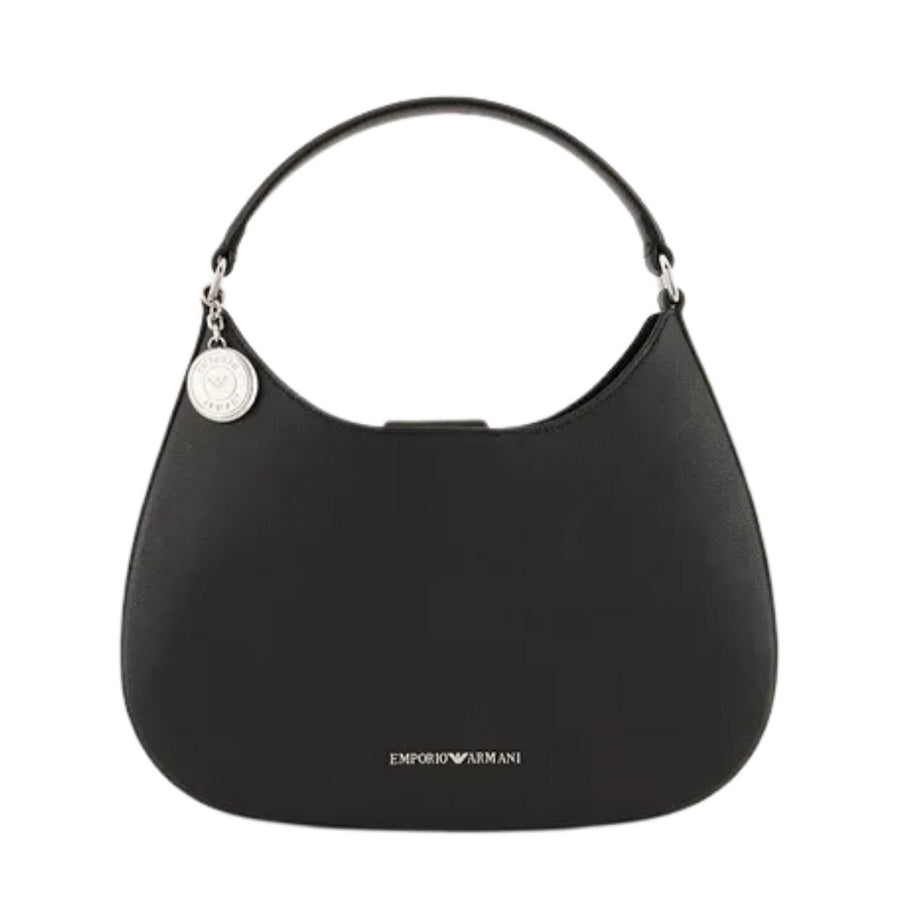 Emporio Armani Logo Charm Black Shoulder Bag