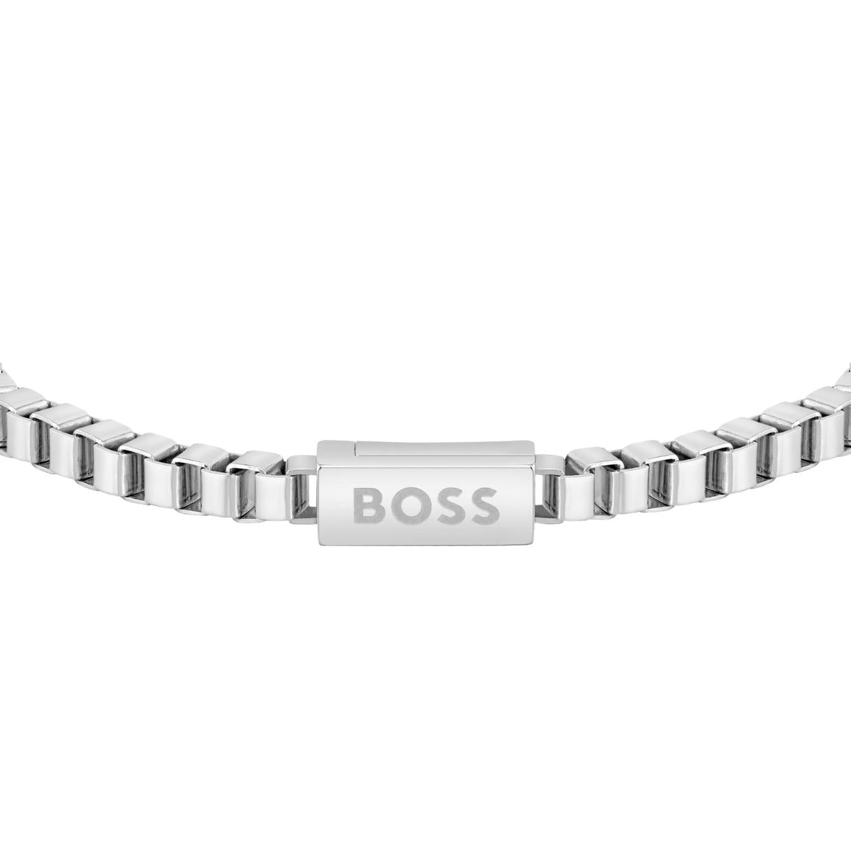 BOSS Cube-Shaped Chain Link Sliver Bracelet