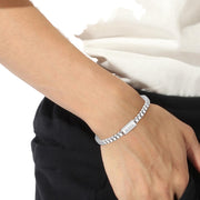 BOSS Cube-Shaped Chain Link Sliver Bracelet