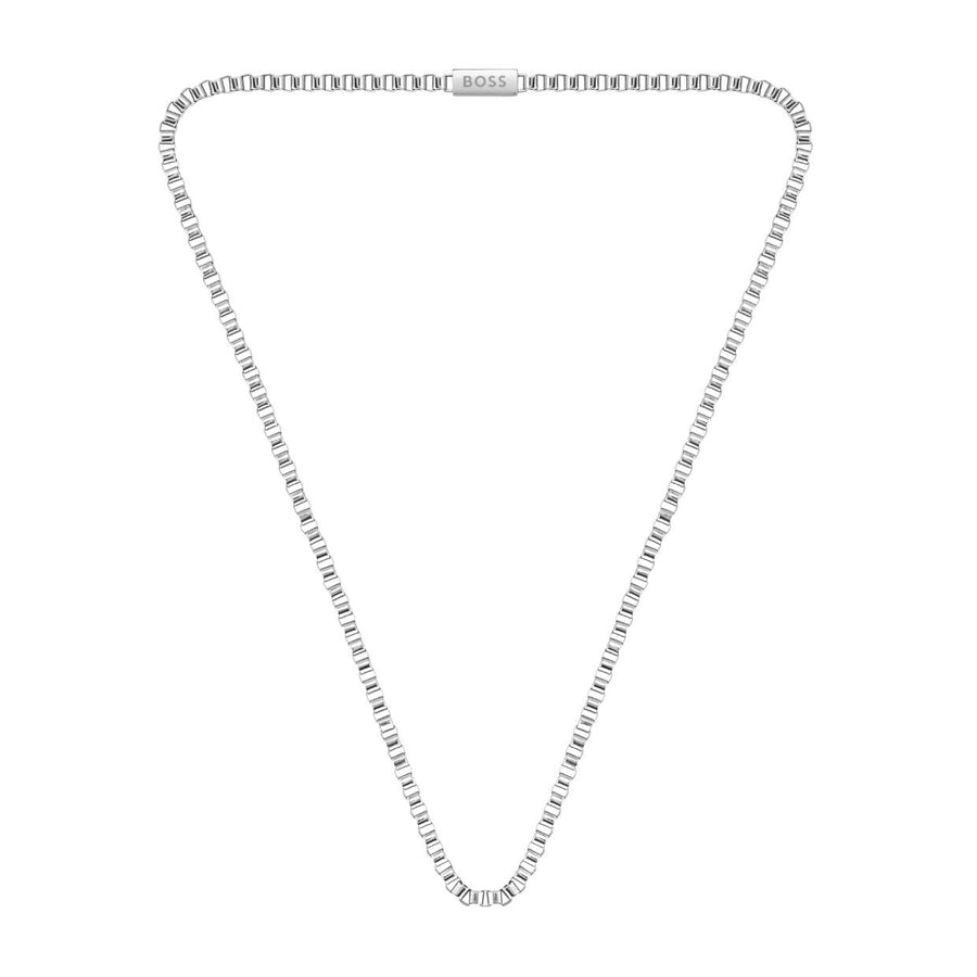 BOSS Cube-Shaped Chain Link Sliver Necklace