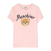 Moschino Kids Embroidered Logo Pink T-Shirt