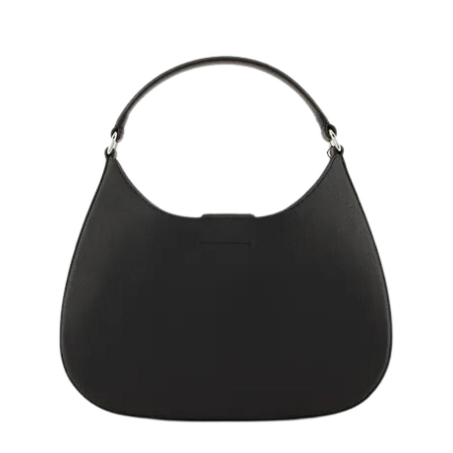 Emporio Armani Logo Charm Black Shoulder Bag
