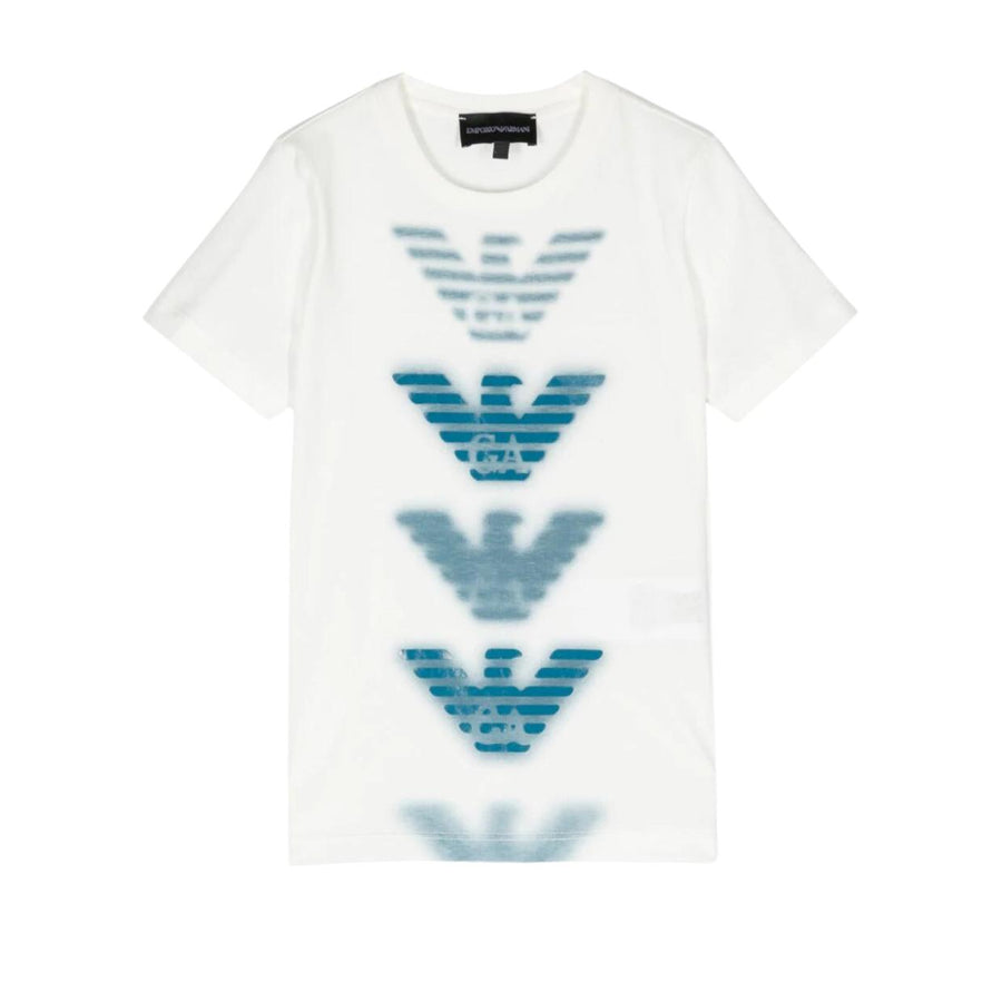 Emporio Armani Kids High-Tech Effect Eagle Logo Print T-Shirt