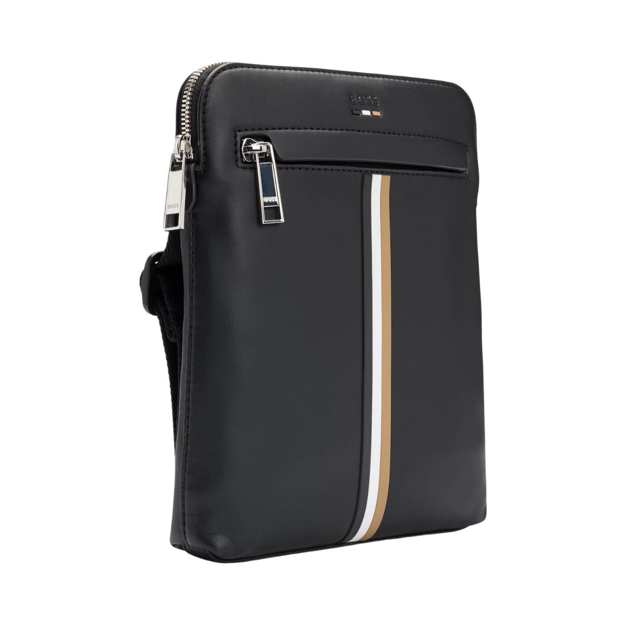 BOSS Signature Stripe Black Ray S Envelope Bag Retro Designer Wear