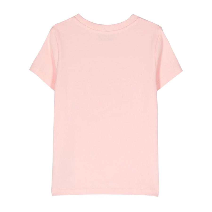 Moschino Kids Embroidered Logo Pink T-Shirt