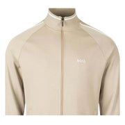BOSS Embroidered Logo Beige Zip-Up Tracksuit Jacket