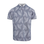 Vivienne Westwood All-Over Orb Pattern Blue Classic Polo Shirt