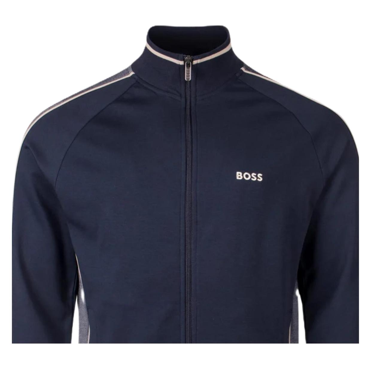 BOSS Embroidered Logo Navy Zip-Up Tracksuit Jacket