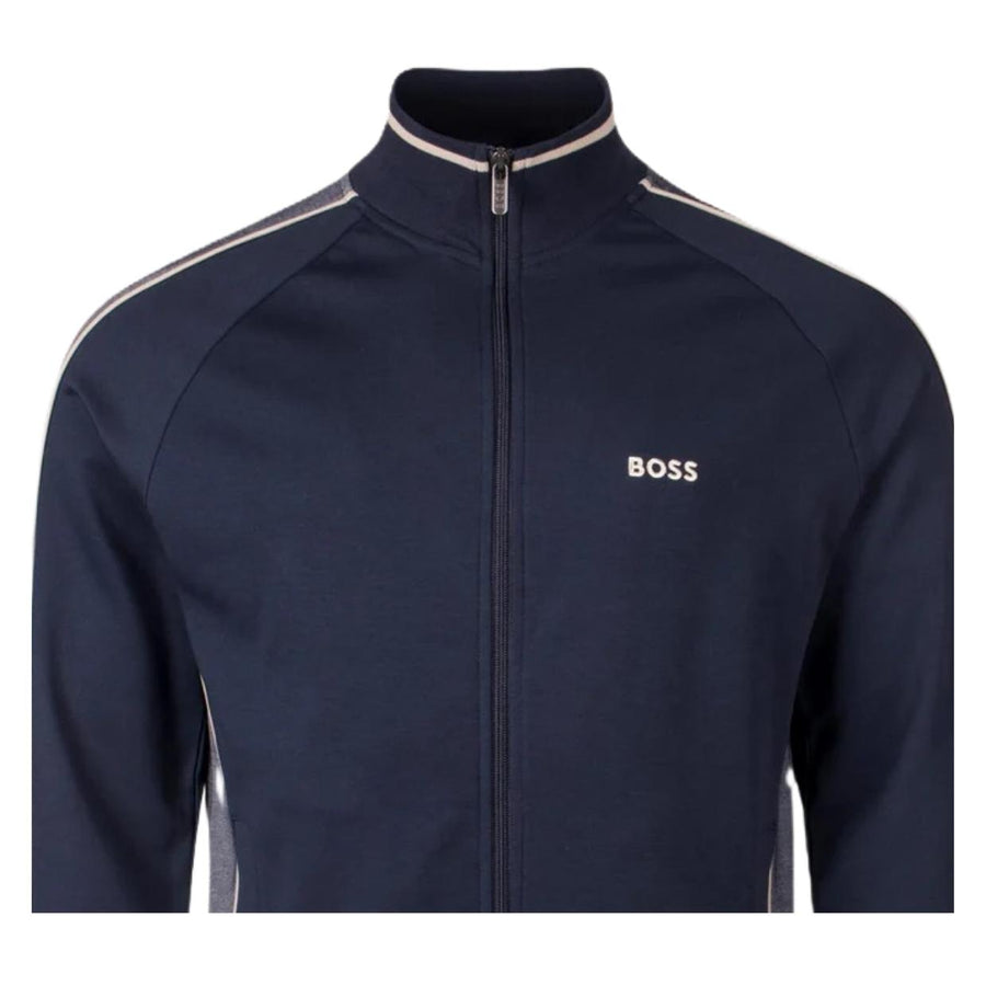 BOSS Embroidered Logo Navy Zip-Up Tracksuit Jacket