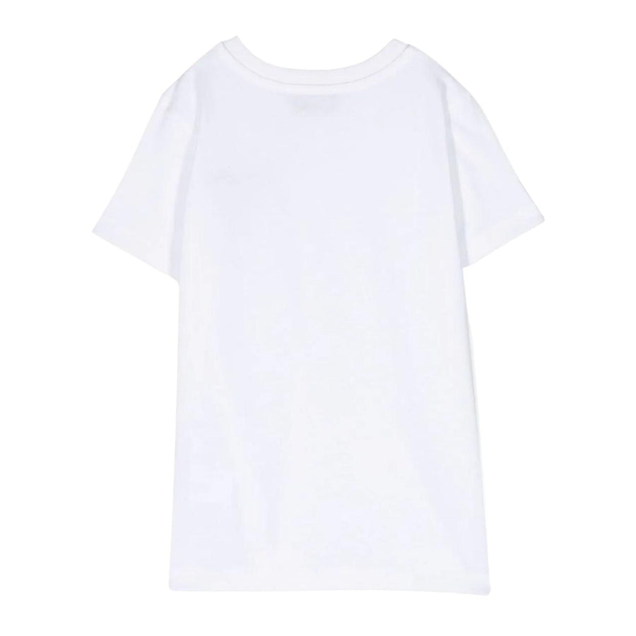 Moschino Kids Printed Teddy Bear Logo Patch White T-Shirt