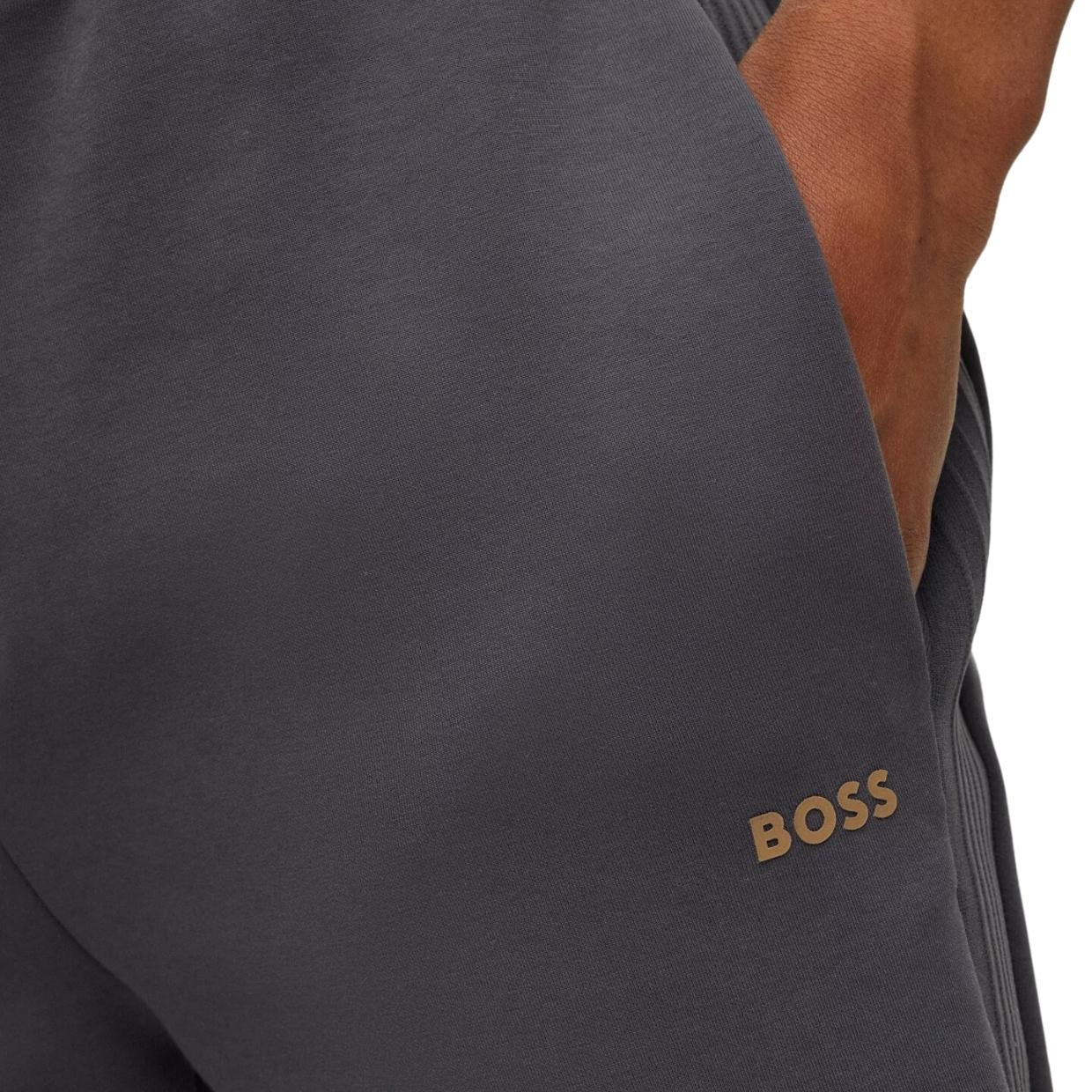 BOSS Headlo Logo Tape Dark Grey Sweat Shorts