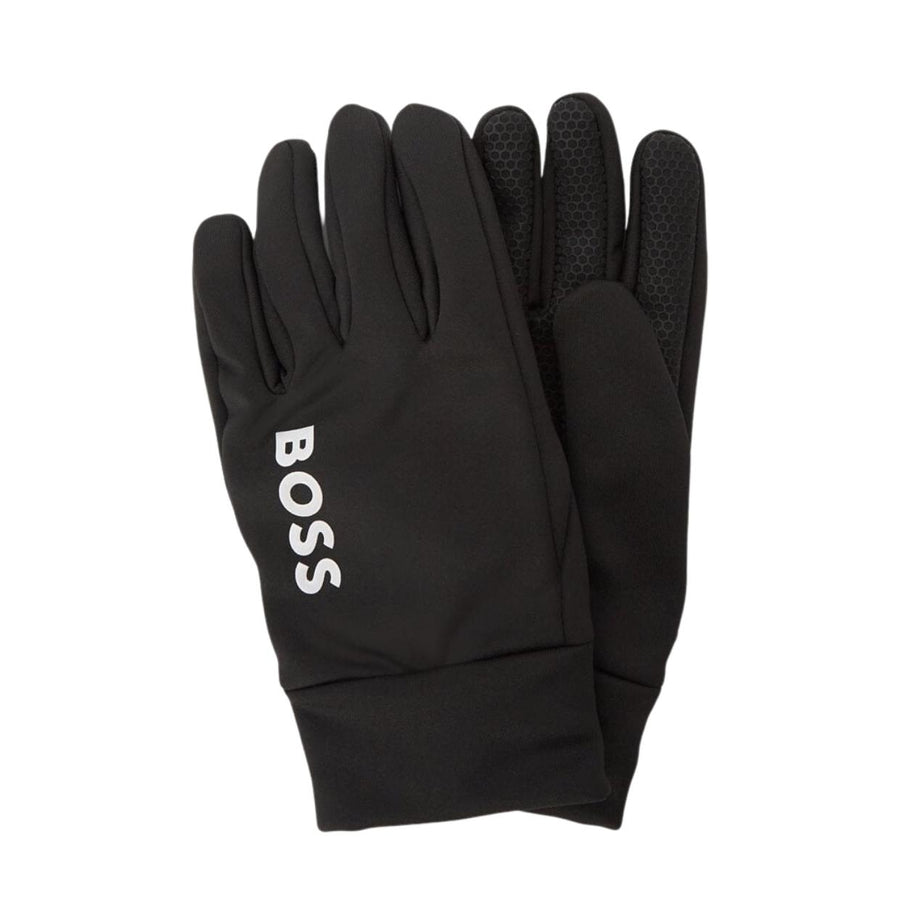 BOSS Printed Logo Black Gloves