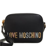 Love Moschino Metal Logo Lettering Black Camera Bag