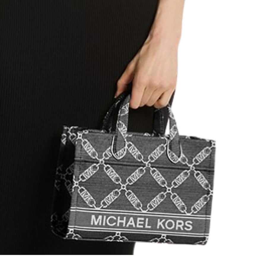 Michael Kors Gigi Small Empire Logo Black/Optic White Messenger Bag