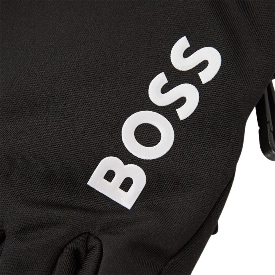 BOSS Printed Logo Black Gloves