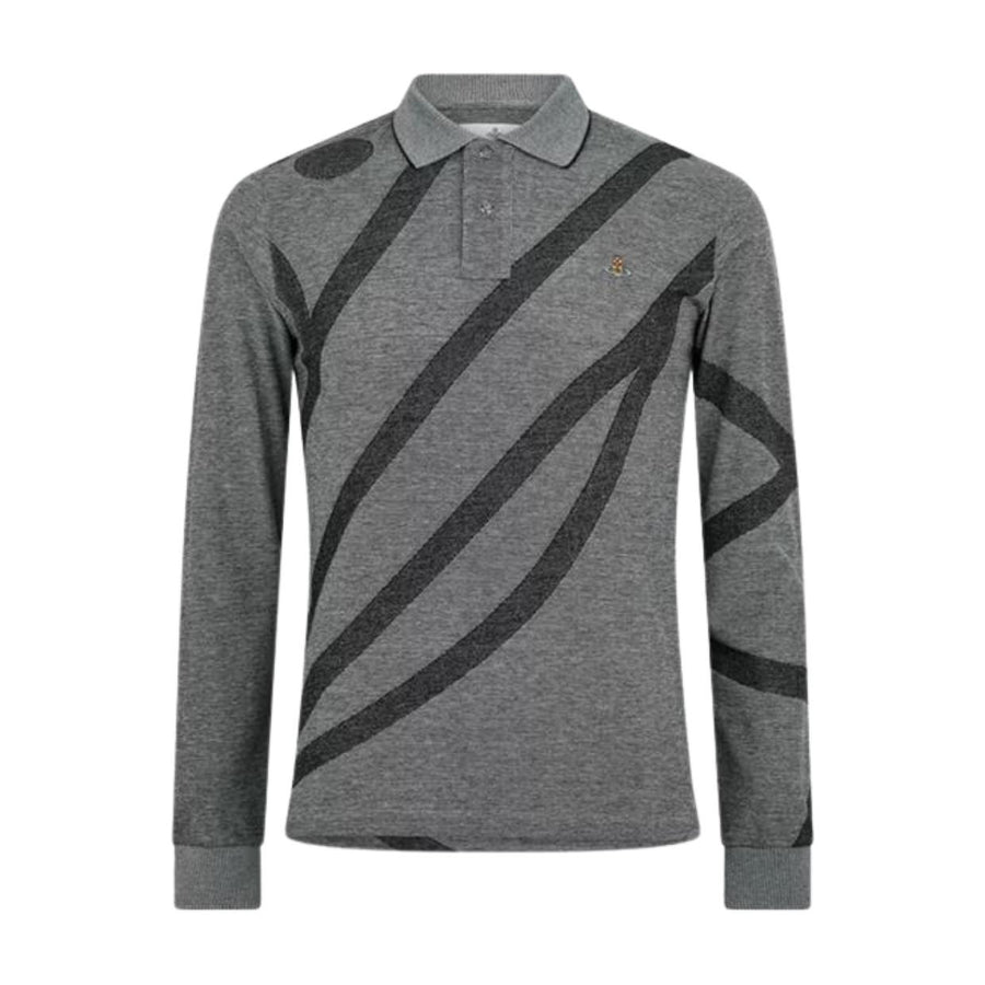 Vivienne Westwood Orb Logo Grey Long Sleeve Polo Shirt