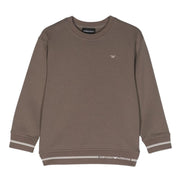 Emporio Armani Embroidered Logo Khaki Sweatshirt