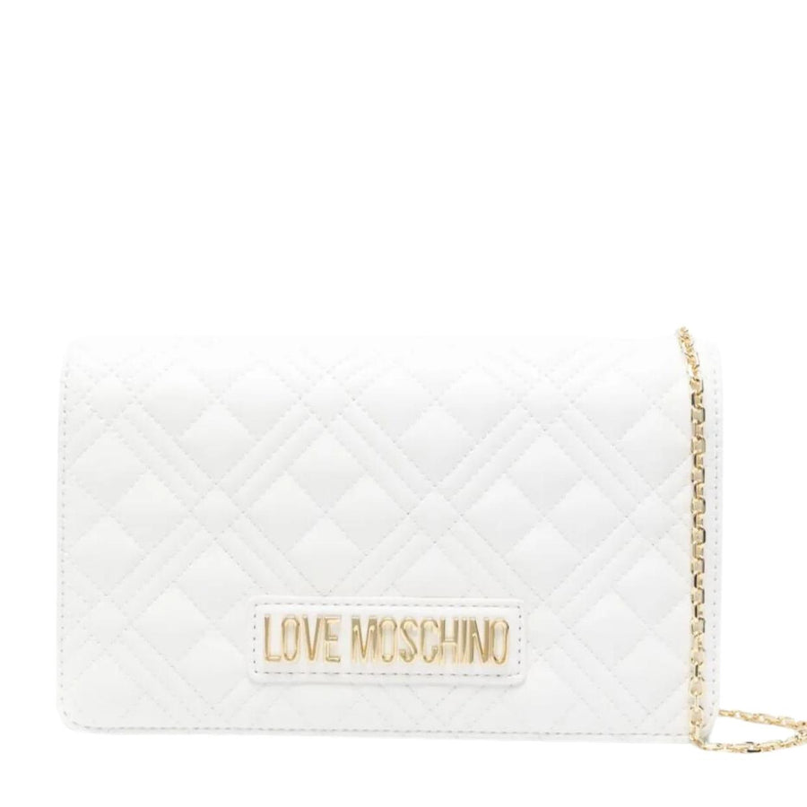 Love Moschino Quilted Logo White Crossbody Bag